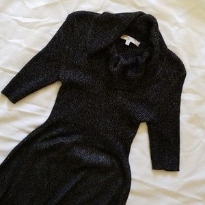 Black and Silver Sweater Dress